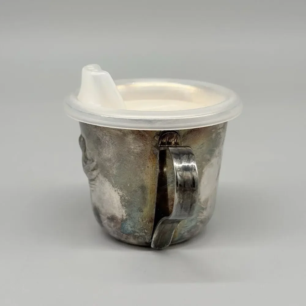 Godinger Duck Silver Plated Baby Cup Handled With Sippy Lid